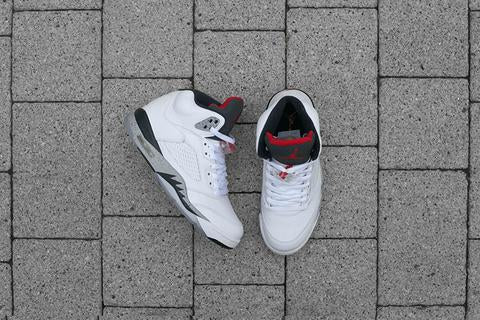 Air Jordan 5 Retro White University Red Black