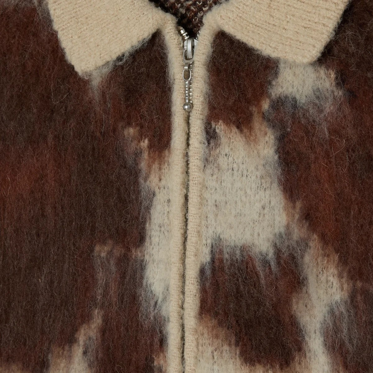 Obey Cow Pattern Zip Sweater