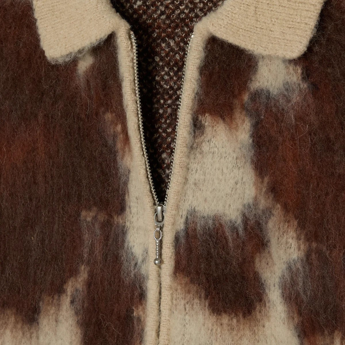 Obey Cow Pattern Zip Sweater