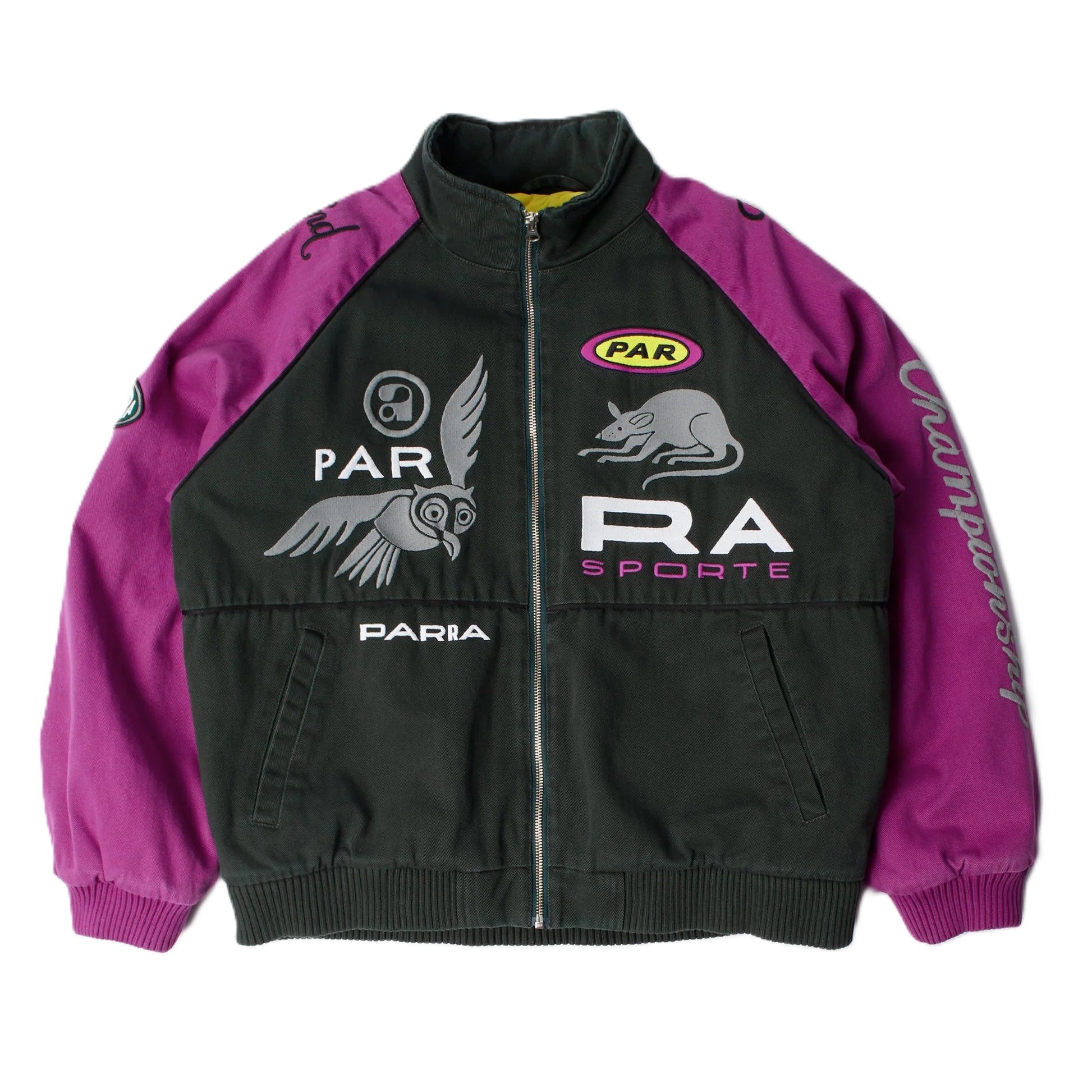 by Parra Owl meets rat racing jacket Purple pink