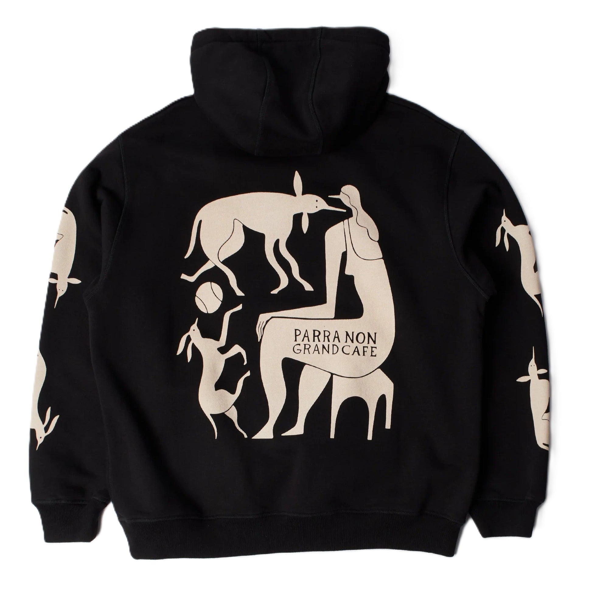 by Parra Non grand cafe hooded sweatshirt Black