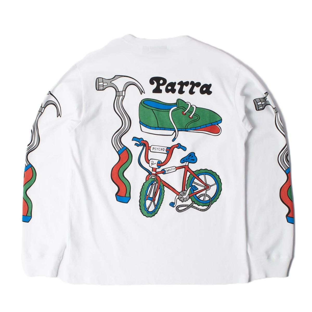 by Parra Bike Hammer Long Sleeve T-Shirt White