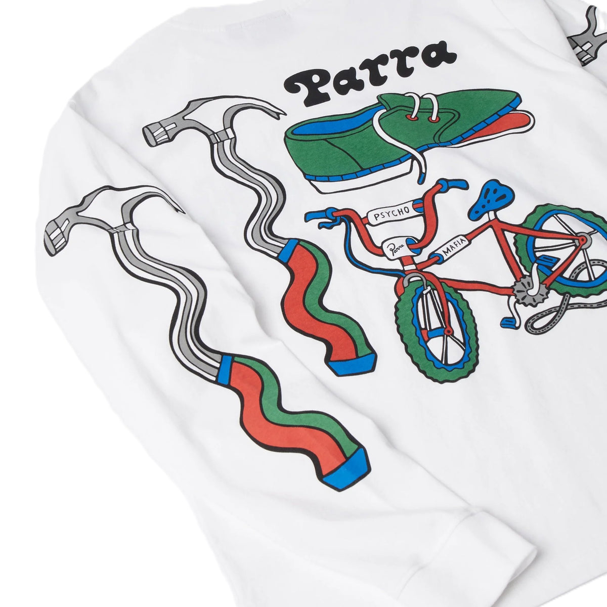 by Parra Bike Hammer Long Sleeve T-Shirt White