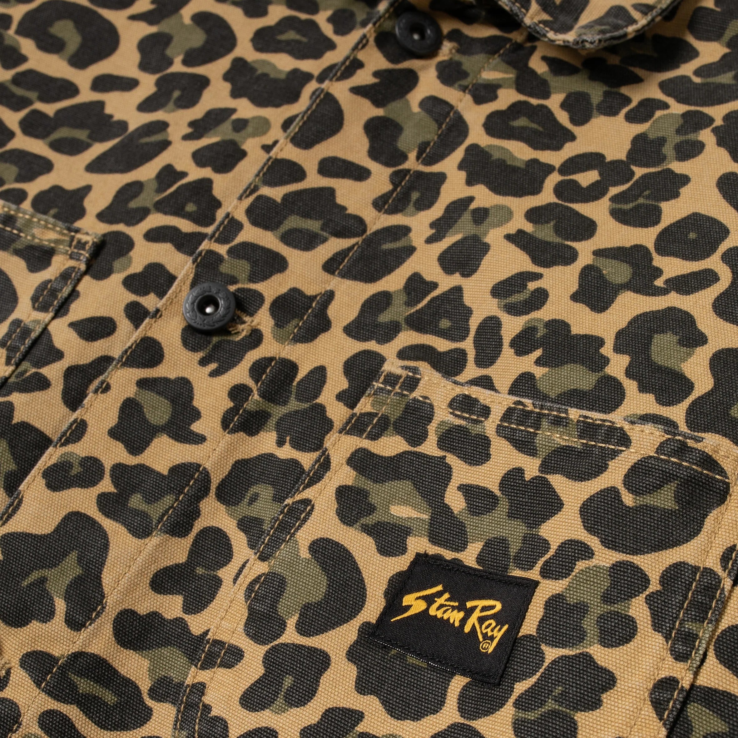 Stan Ray Coverall Jacket Washed Leopard Camo Duck