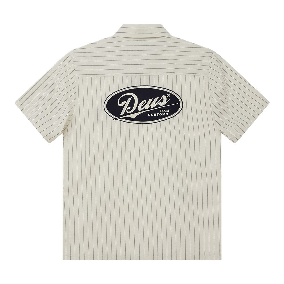 Deus Forecourt Stripe Shirt Dirty White