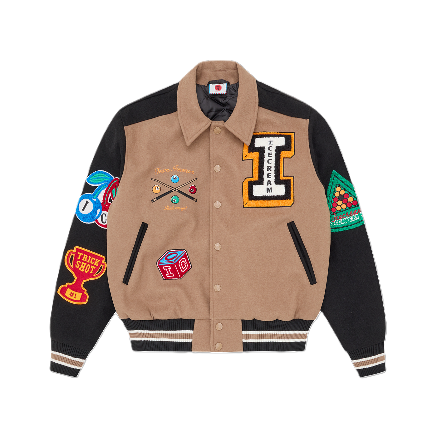 ICECREAM Trick Shot Collared Varsity Jacket