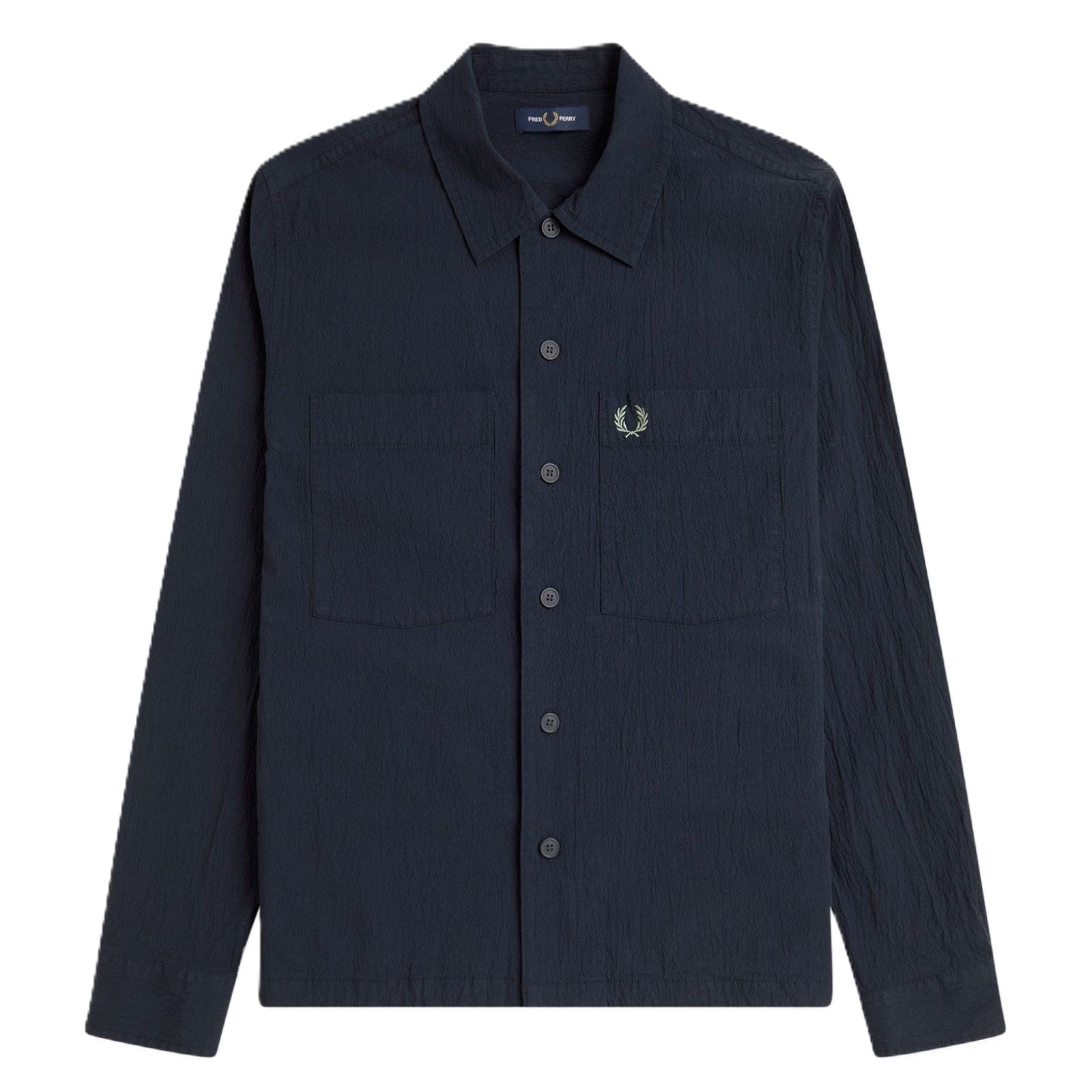 Fred Perry Seersucker Overshirt Navy