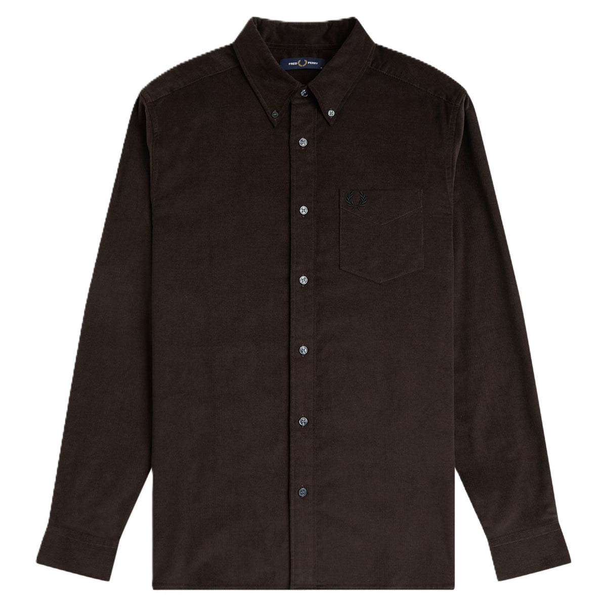 Fred Perry Needle Cord Shirt Rich Brown