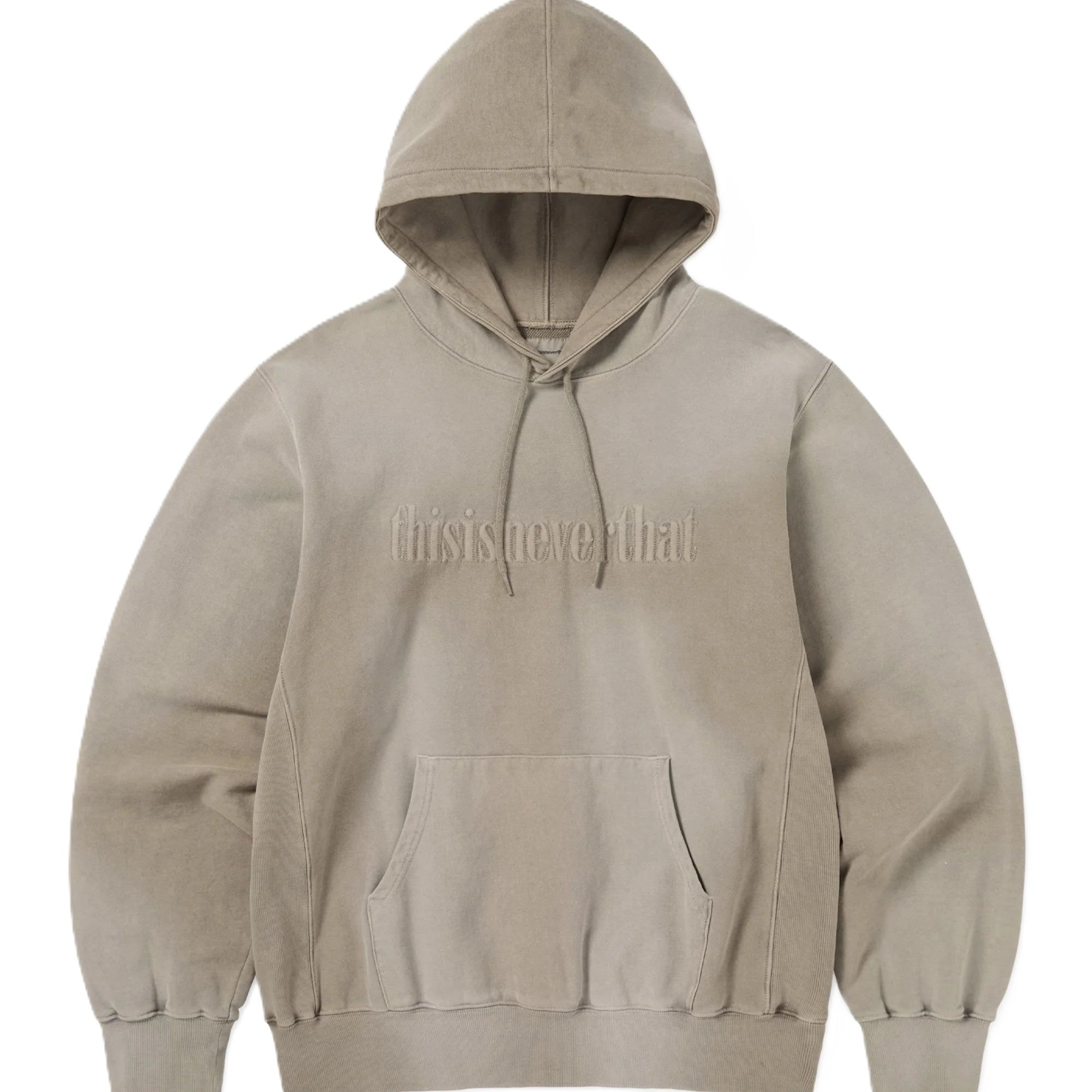 thisisneverthat Overdyed Embroidery Hoodie Desert Grey