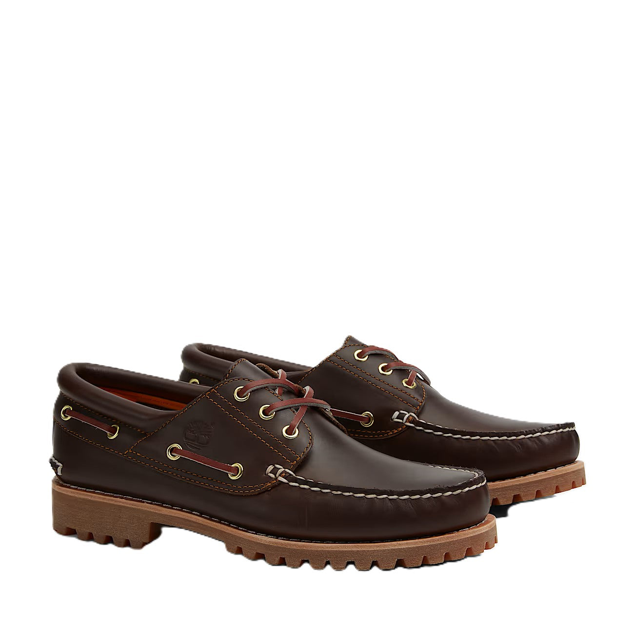 Timberland® Authentic 3-Eye Lug Handsewn Boat Shoe Brown