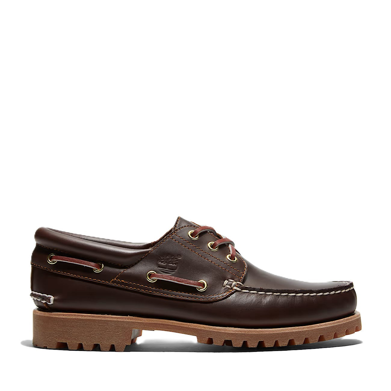 Timberland® Authentic 3-Eye Lug Handsewn Boat Shoe Brown