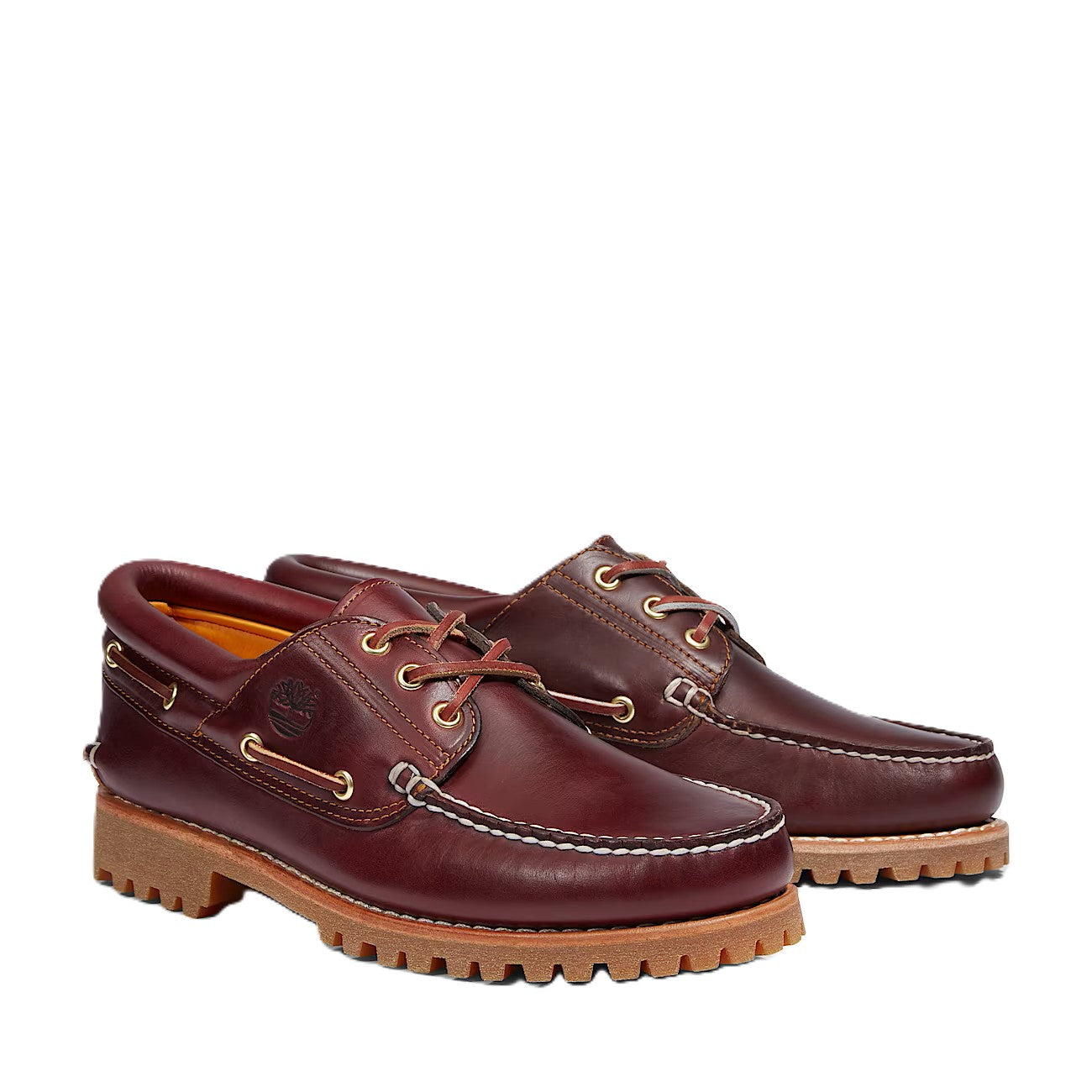 Timberland® Authentic 3-Eye Lug Handsewn Boat Shoe for Men in Burgundy
