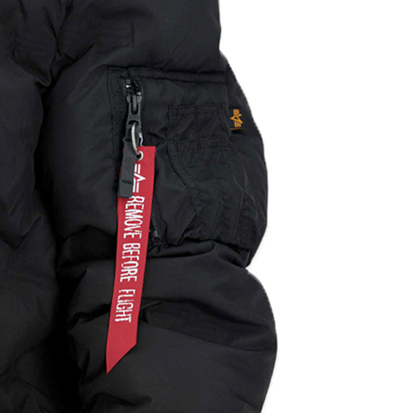 Alpha Industries Hooded Logo Puffer Black