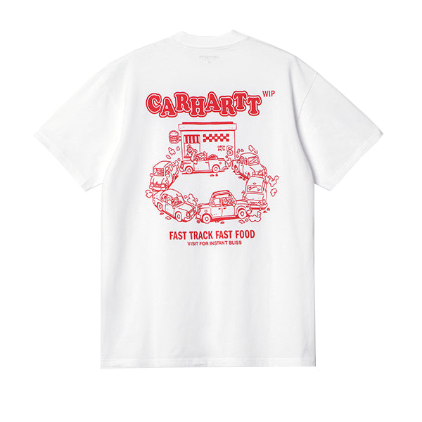 Carhartt WIP SS Fast Food T Shirt White Red