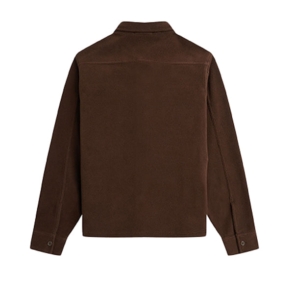 Fred Perry Fleece Overshirt Burnt Tobacco