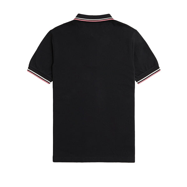 Fred Perry Twin Tipped Shirt Black Dusty Rose Pink
