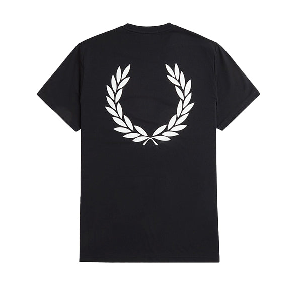 Fred Perry Rear Powder Laurel Graphic T-Shirt Black