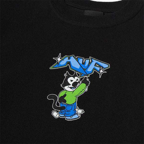 Huf Bad Cat SS T shirt Black