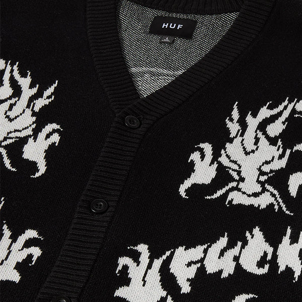 Huf Twin Dragon Cardigan Black