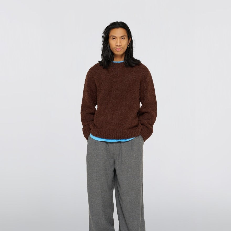 Edwin Dun Textured Sweater Rum Raisin