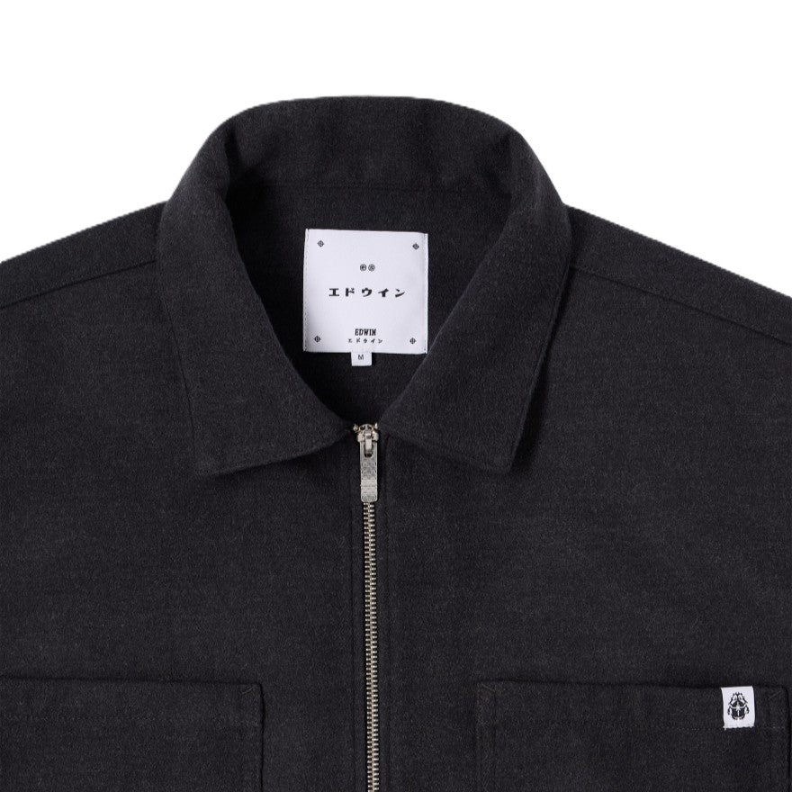 Edwin Sung Overshirt Dark Grey Marl