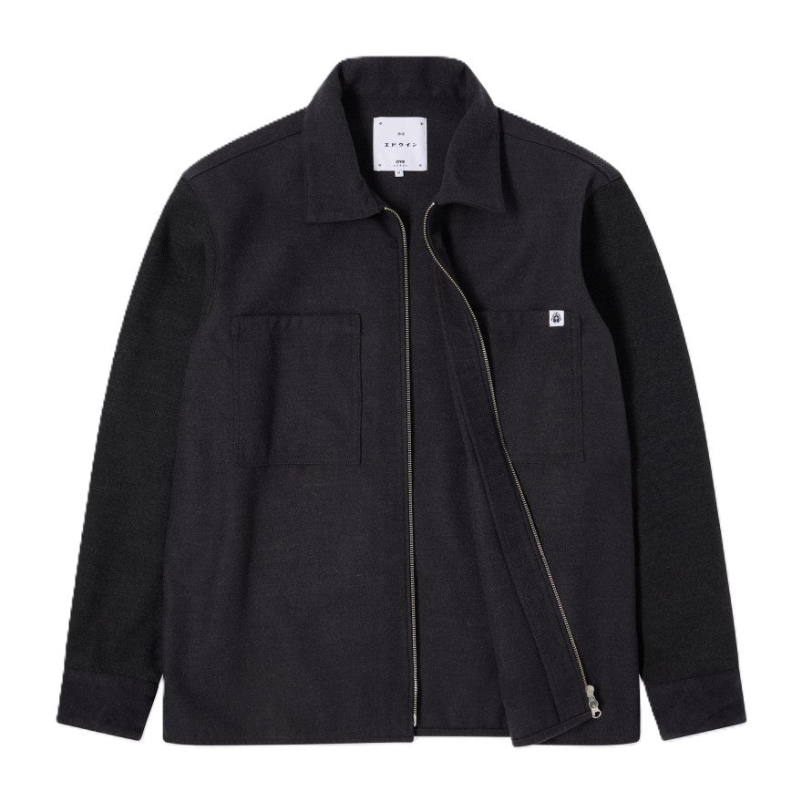 Edwin Sung Overshirt Dark Grey Marl