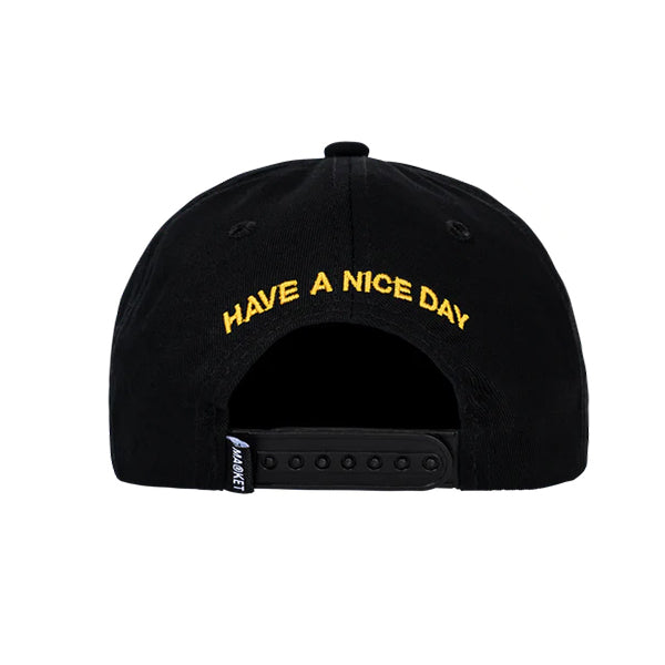 Market Smiley Upside Down 6 Panel Hat Black