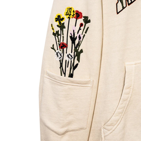 Market Bouquet Pullover Hoodie Cream