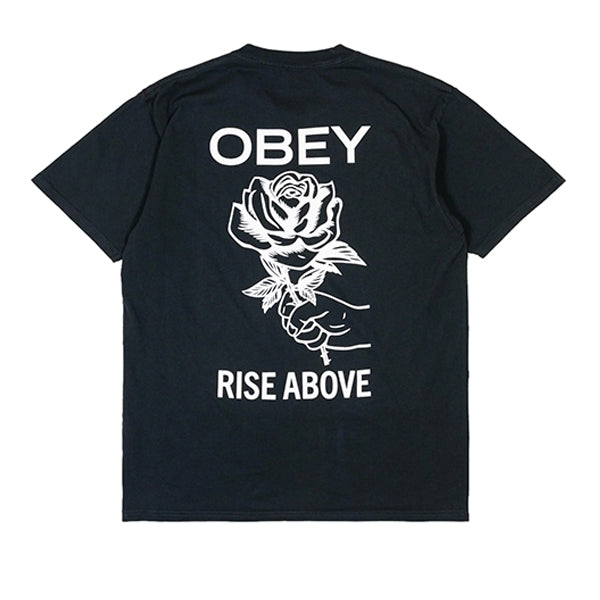 Obey Rise above Rose T Shirt Pigment Vintage Black