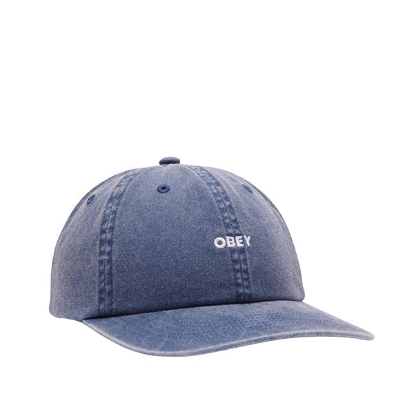 Obey Pigment Lowercase 6 Panel Strap Cap Navy