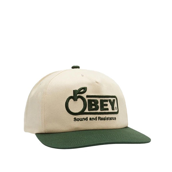 Obey Sound Twill 5 Panel Snapback Unbleached