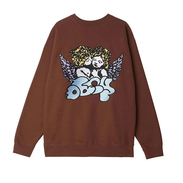 Obey Cherub Crew Sweatshirt Sepia