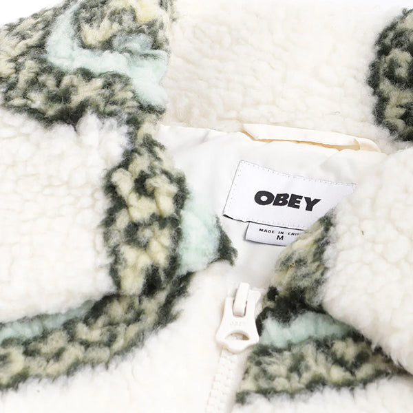 Obey Paisley Sherpa Jacket Unbleached