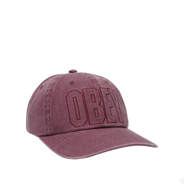 Obey Pigment Nova 6 Panel Velcro Back Burgundy