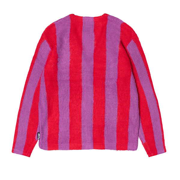 Stussy Stripe Brushed Cardigan Purple