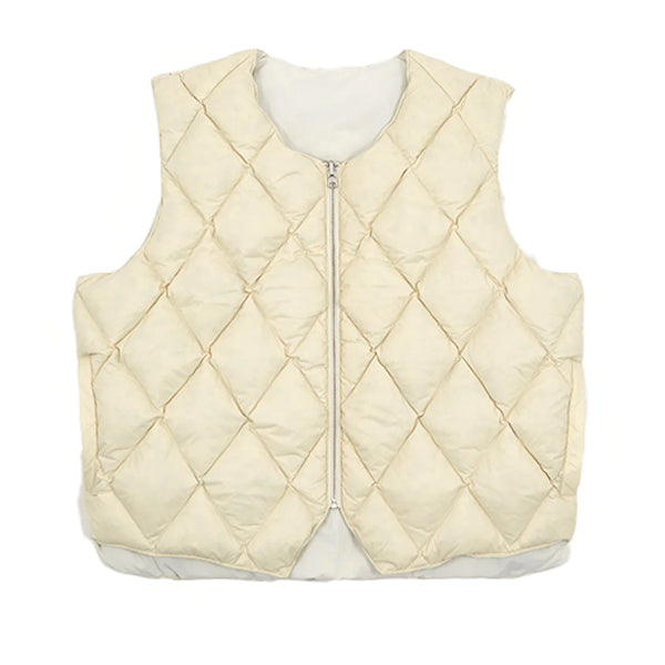 Stussy Reversible Quilted Vest Cream