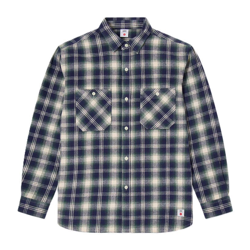 Edwin Work Shirt Madras Checks Navy Green