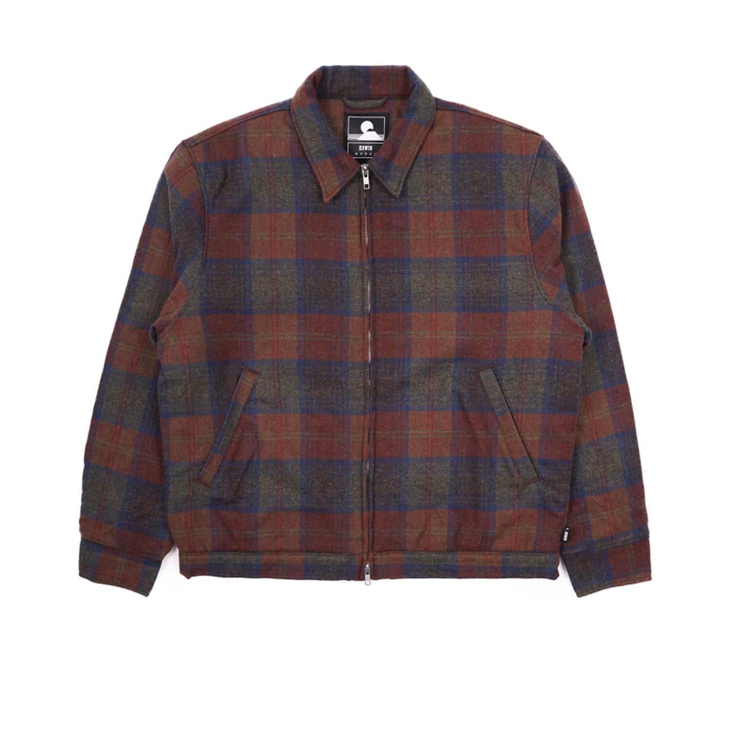 Edwin Club Jacket Plaid Wool Martini Olive Auburn