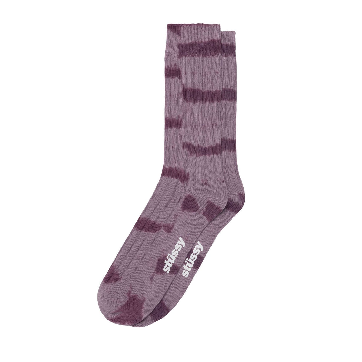 Stussy Dyed Ribbed Crew Socks Lavender