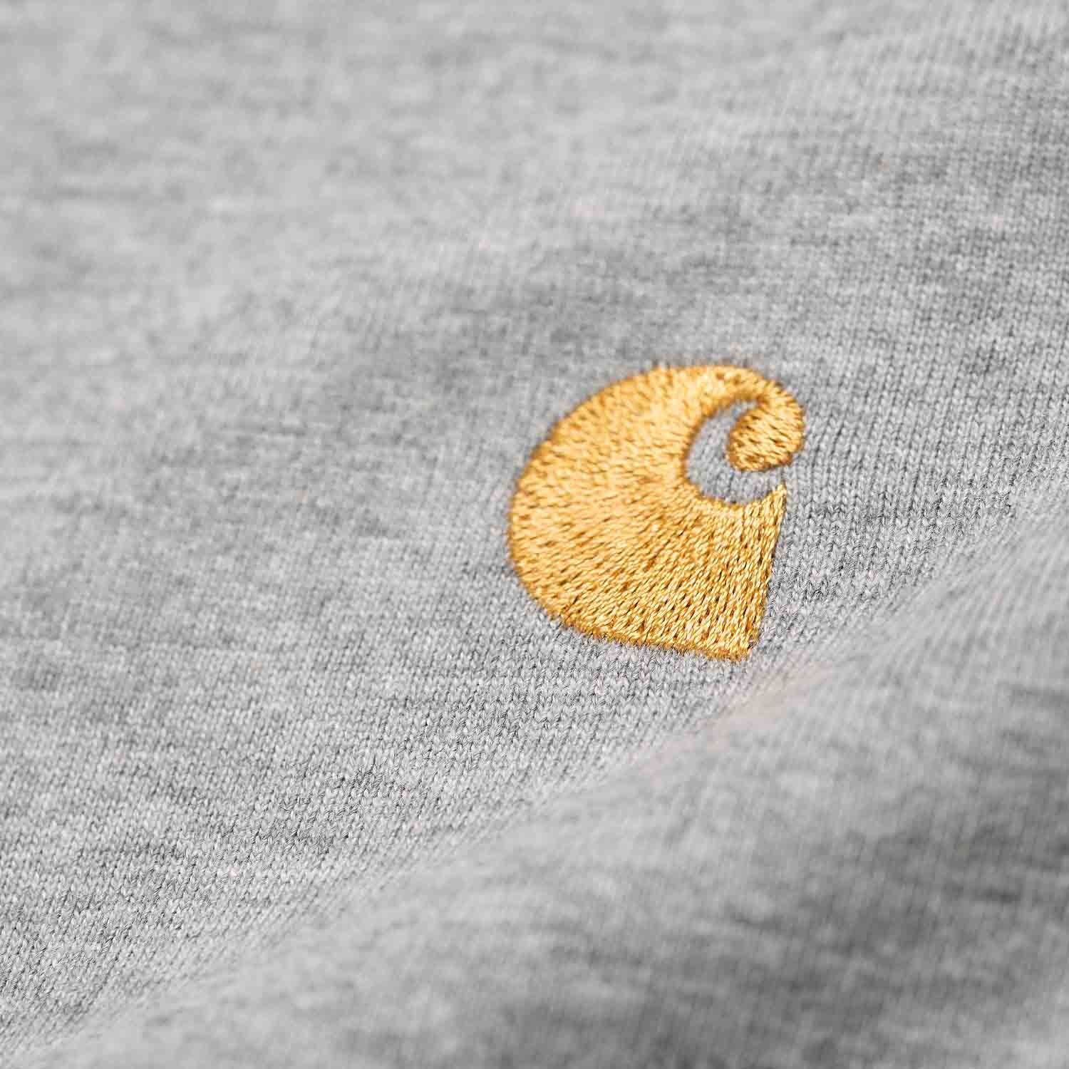 Carhartt WIP SS Chase T Shirt Grey Heather/Gold