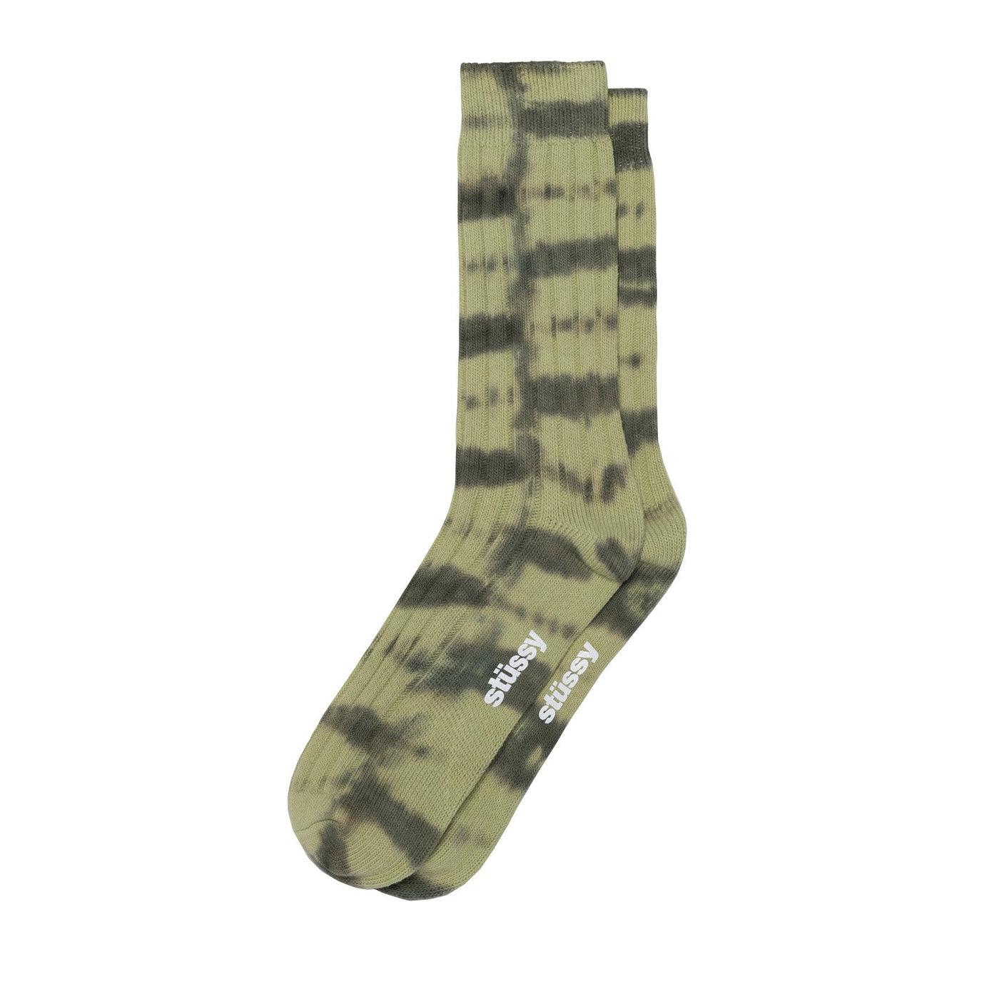 Stussy Dyed Ribbed Crew Socks Sage