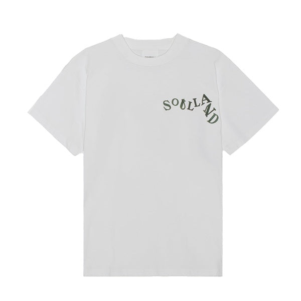 Soulland Metal Letters Logo Knitted T shirt White