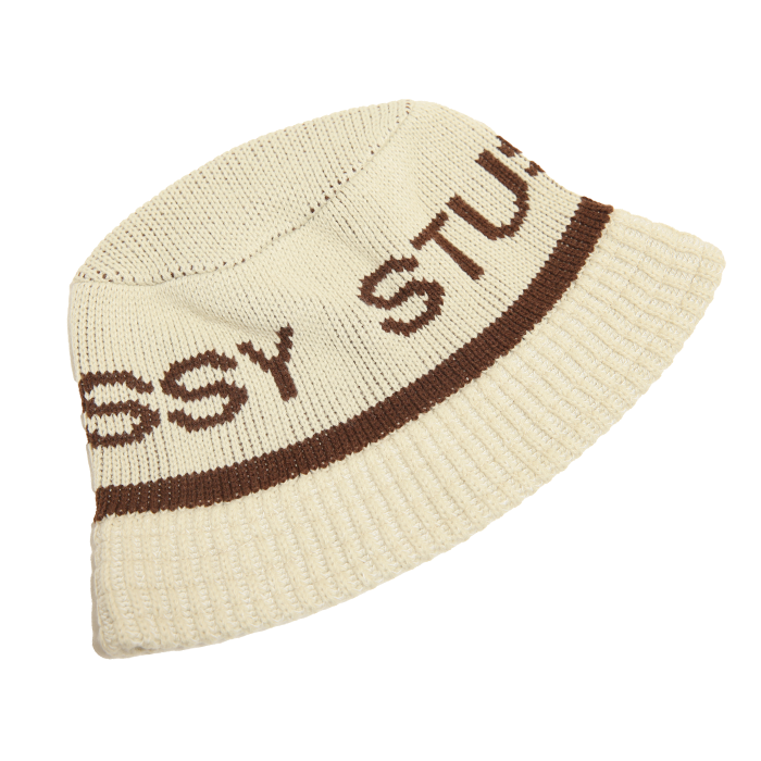 Stussy Jacquard Knit Bucket Hat Natural