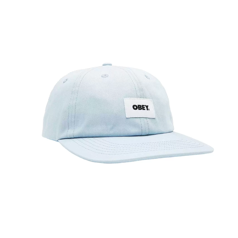 Obey Bold Label Organic 6 Panel STR Hat Good Grey