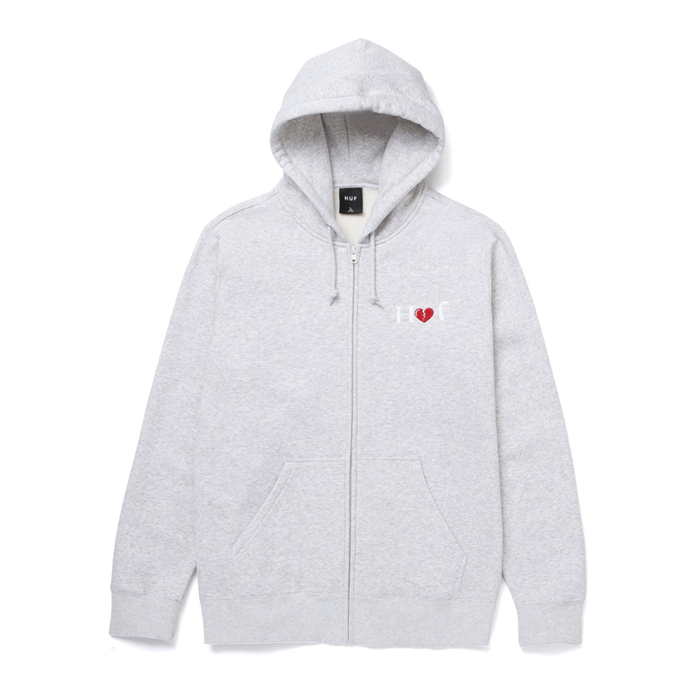 HUF Milton Zip Up Hoodie Athletic Heather