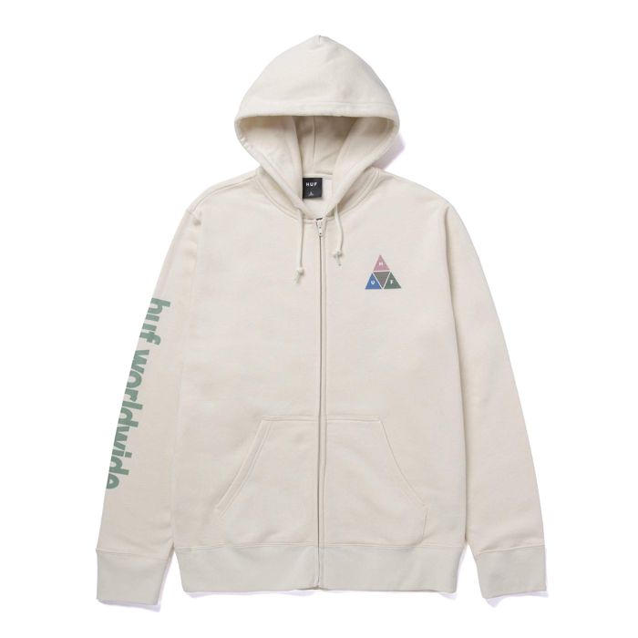 HUF Prism Triple Triangle Full Zip Hoodie Natural