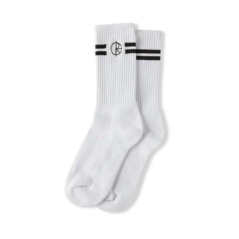 Polar Stroke Logo Socks White