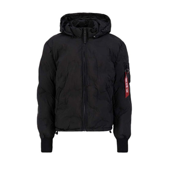 Alpha Industries Hooded Logo Puffer Black