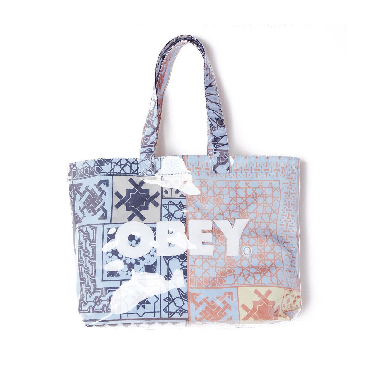 Obey Bandana PVC Tote Bag Good Grey