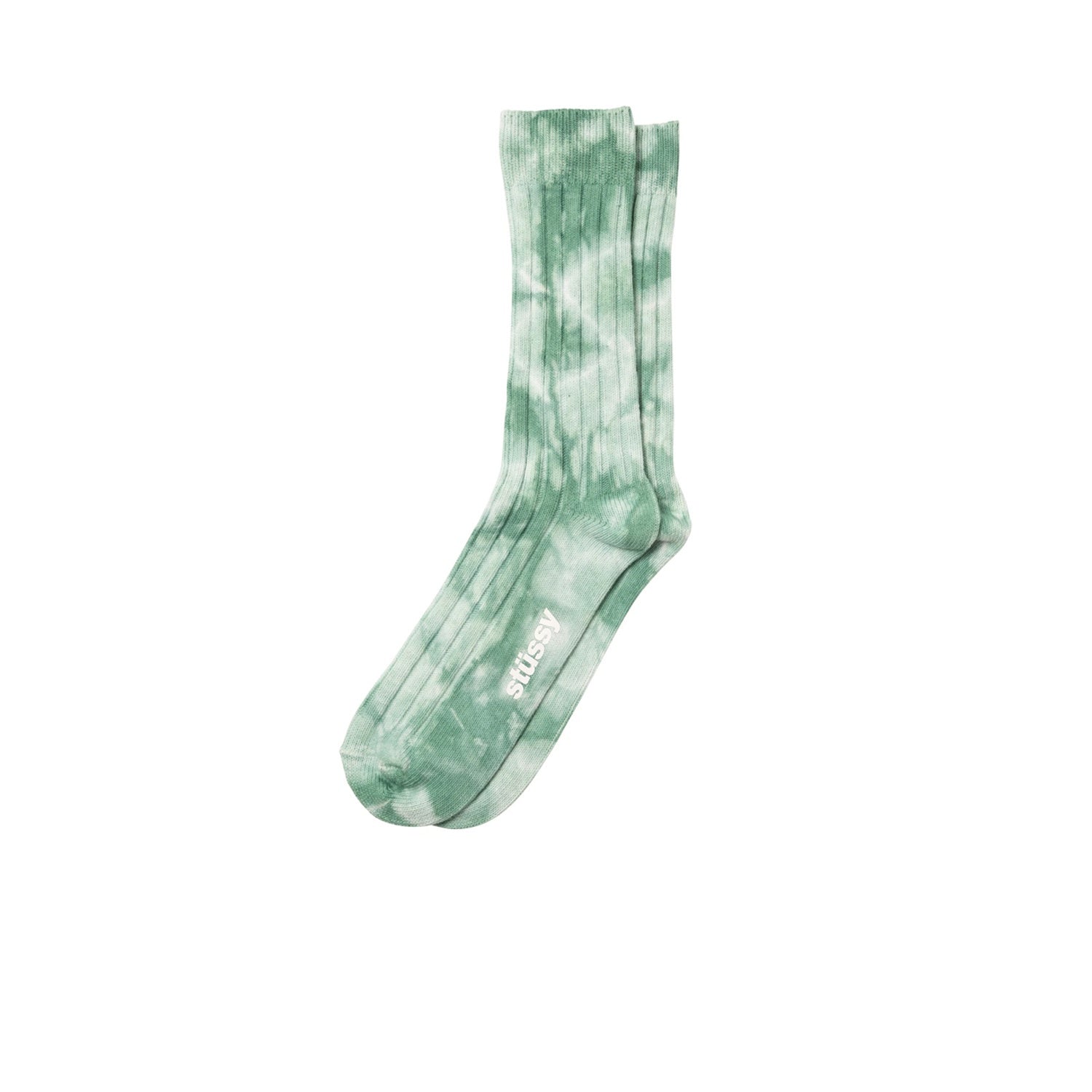 Stussy Dyed Ribbed Crew Socks Green